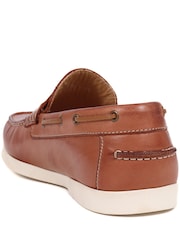 Jones Bootmaker Blue Partick Leather Moccasins - Image 2 of 5