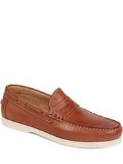 Jones Bootmaker Blue Partick Leather Moccasins - Image 3 of 5