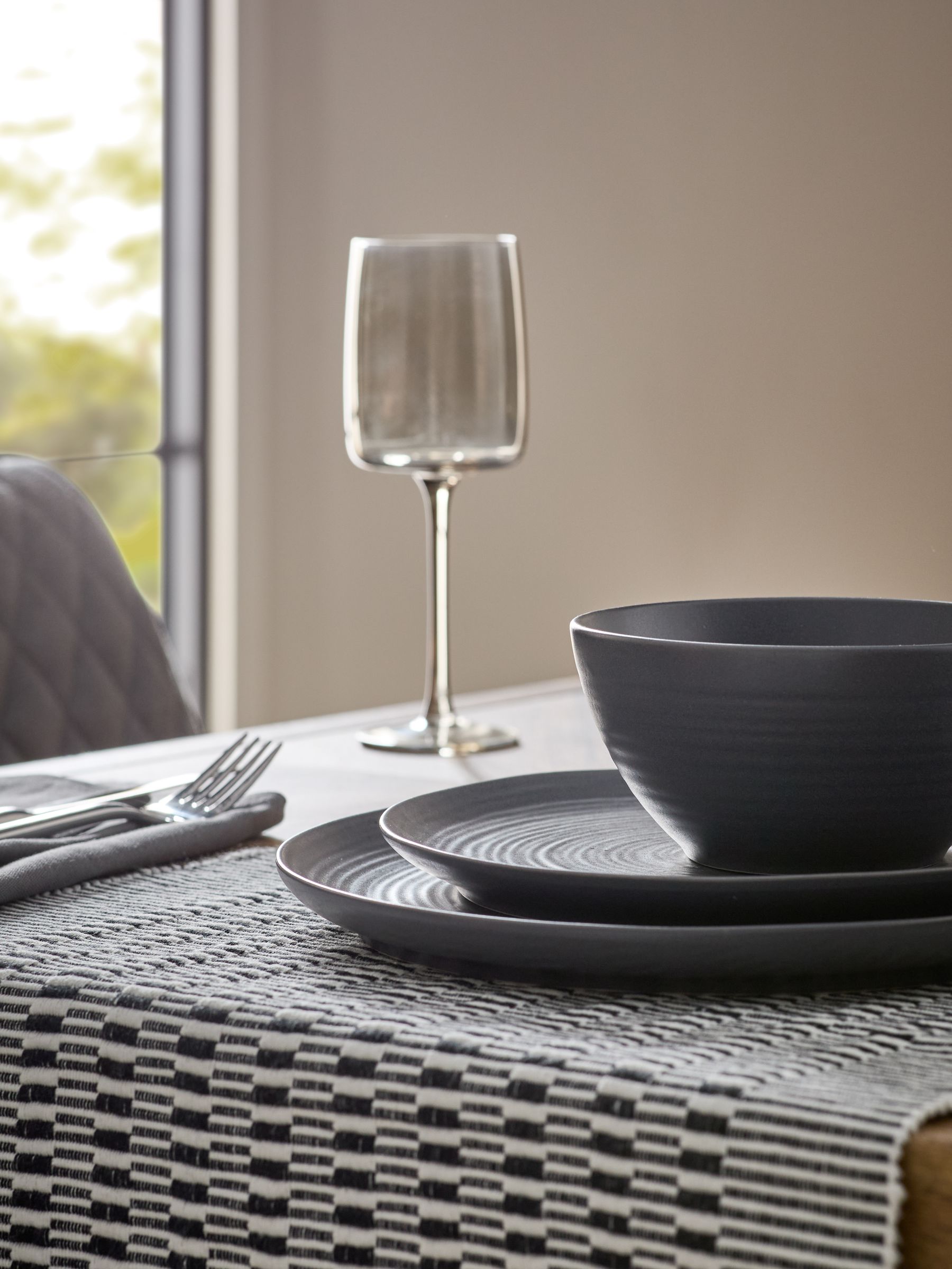 Buy 12 Piece Charcoal Grey Kya Dinnerware Dinner Set from Next USA