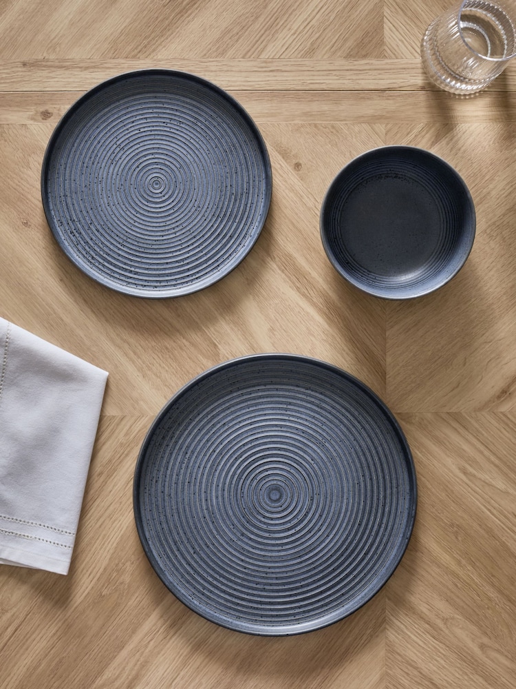 12 Piece Navy Blue Burford Dinner Set - Image 2 of 5