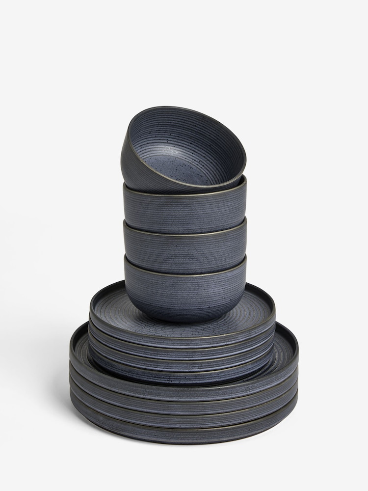 12 Piece Navy Blue Burford Dinner Set - Image 5 of 5