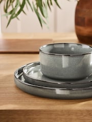 12 Piece Green Dalton Reactive Glaze Dinner Set - Image 3 of 5