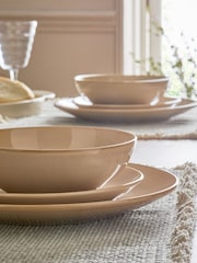 12 Piece Natural Hampton Reactive Glaze Dinner Set - Image 1 of 4