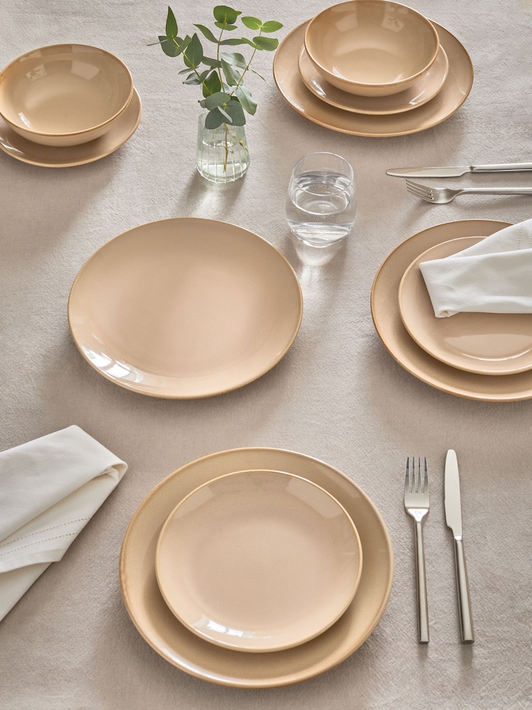 12 Piece Natural Hampton Reactive Glaze Dinner Set - Image 2 of 4