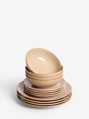 12 Piece Natural Hampton Reactive Glaze Dinner Set - Image 4 of 4