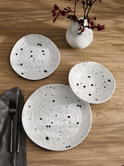 12 Piece Black/White Seattle Textured Dinner Set - Image 2 of 5