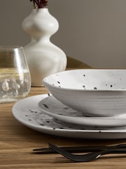 12 Piece Black/White Seattle Textured Dinner Set - Image 3 of 5