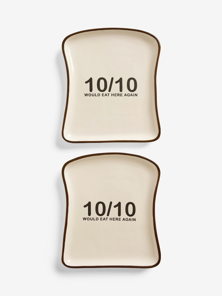 Set of 2 White Slogan Side Plates - Image 4 of 5