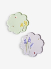 Set of 2 Multi Flower Side Plates - Image 3 of 3