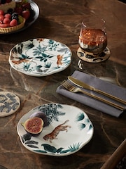 Set of 2 White Chic Tiger Side Plates - Image 1 of 4