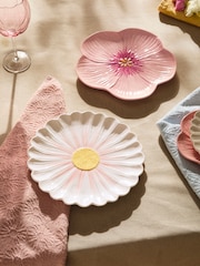 Set of 2 Pink Flower Dinner Plates - Image 1 of 4