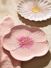 Set of 2 Pink Flower Dinner Plates - Image 2 of 4