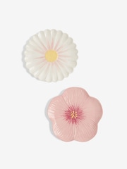 Set of 2 Pink Flower Dinner Plates - Image 3 of 4