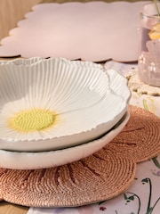 Set of 2 White Flower Pasta Bowls - Image 2 of 3