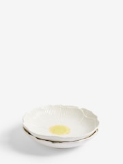 Set of 2 White Flower Pasta Bowls - Image 3 of 3