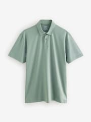 Navy/Brown/Grey/White/Sage Green Regular Fit Short Sleeve Jersey Polo Shirts 5 Pack - Image 13 of 16