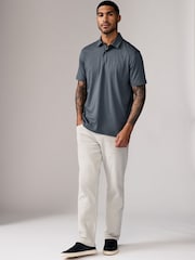 Navy/Brown/Grey/White/Sage Green Regular Fit Short Sleeve Jersey Polo Shirts 5 Pack - Image 3 of 16