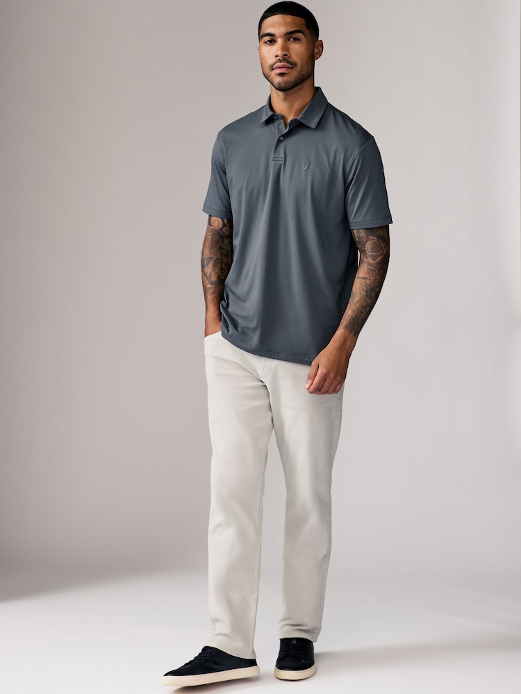 Marineblauw/bruin/grijs/wit/saliegroen - Normale Pasvorm - Set van 5 jersey poloshirts met korte mouwen - Image 3 of 16
