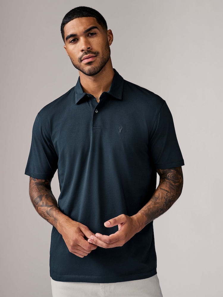 Marineblauw/bruin/grijs/wit/saliegroen - Normale Pasvorm - Set van 5 jersey poloshirts met korte mouwen - Image 6 of 16