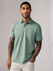 Navy/Brown/Grey/White/Sage Green Regular Fit Short Sleeve Jersey Polo Shirts 5 Pack - Image 8 of 16