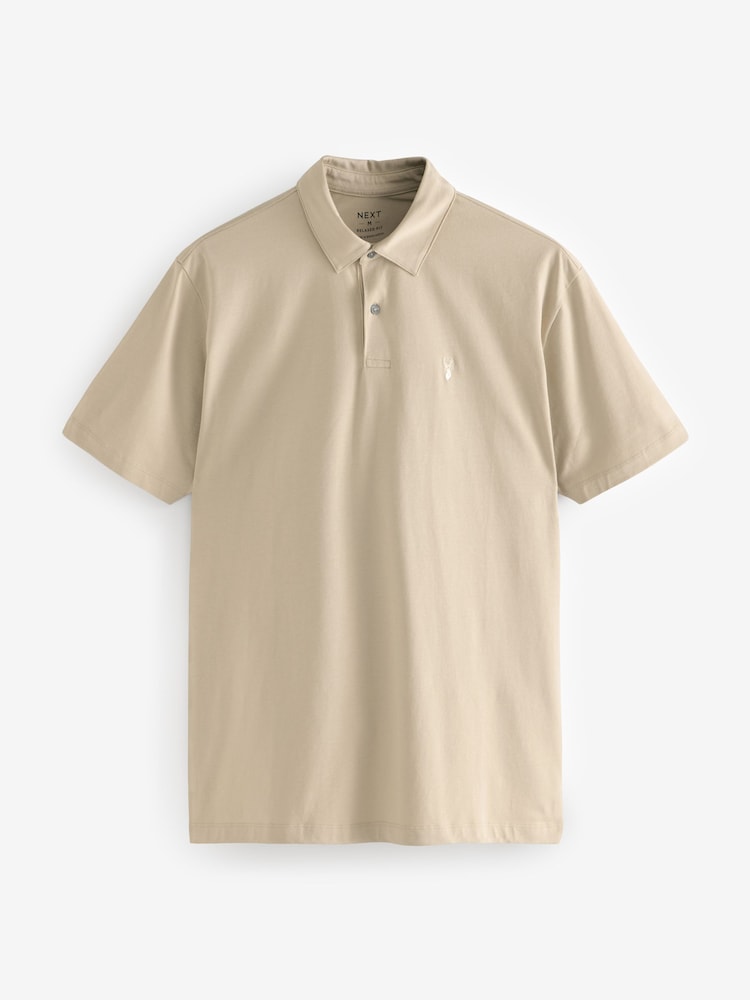 Neutrals Regular Fit Short Sleeve Jersey Polo Shirts 5 Pack - Image 11 of 14