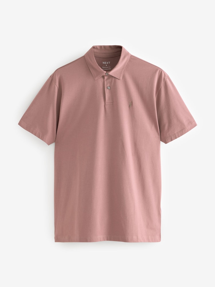 Neutrals Regular Fit Short Sleeve Jersey Polo Shirts 5 Pack - Image 12 of 14