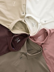 Neutrals Regular Fit Short Sleeve Jersey Polo Shirts 5 Pack - Image 14 of 14