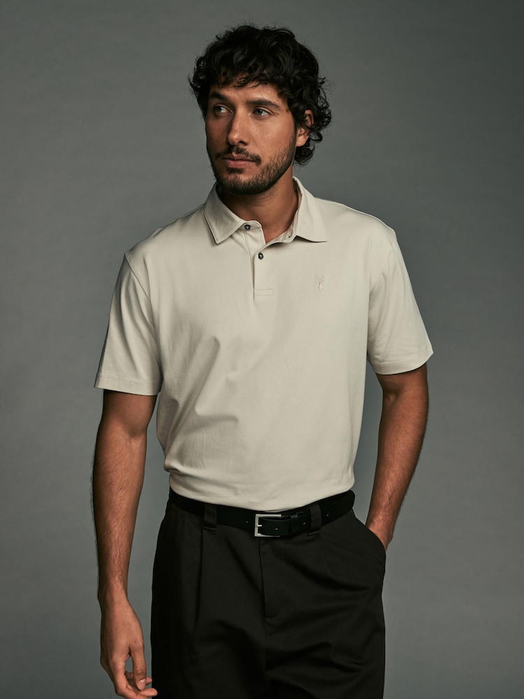 Neutrals Regular Fit Short Sleeve Jersey Polo Shirts 5 Pack - Image 6 of 14