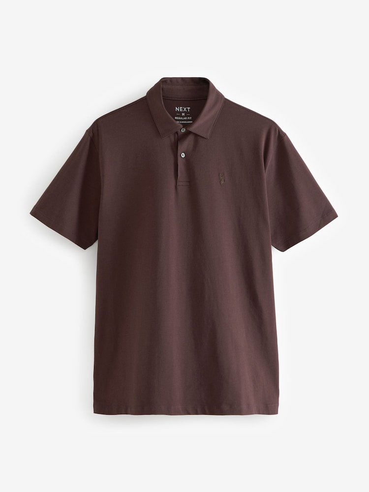 Neutrals Regular Fit Short Sleeve Jersey Polo Shirts 5 Pack - Image 8 of 14
