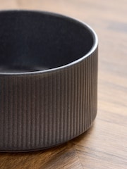 Set of 4 Charcoal Grey Stamford Set of 4 Cereal Bowls - Image 3 of 4