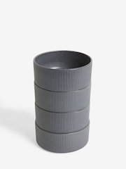 Set of 4 Charcoal Grey Stamford Set of 4 Cereal Bowls - Image 4 of 4