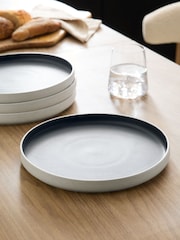 Set of 4 Black Otis Dinner Plates - Image 2 of 4