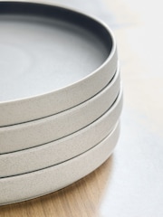 Set of 4 Black Otis Dinner Plates - Image 3 of 4