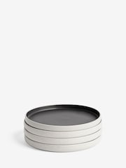 Set of 4 Black Otis Dinner Plates - Image 4 of 4