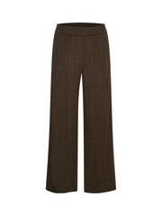 Kaffe Green Pauline Wide Leg Elastic Waist 100% Cotton Trousers - Image 4 of 5