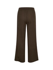 Kaffe Green Pauline Wide Leg Elastic Waist 100% Cotton Trousers - Image 5 of 5