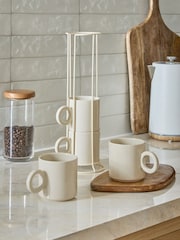 Set of 4 Natural Hayden Stacking Mugs - Image 1 of 2