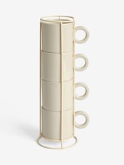 Set of 4 Natural Hayden Stacking Mugs - Image 2 of 2