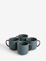 Set of 4 Teal Blue Hadley Mugs - Image 3 of 3