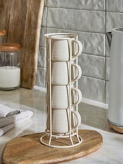 Set of 4 Natural Kya Stacking Espresso Mugs - Image 2 of 4