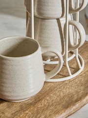 Set of 4 Natural Kya Stacking Espresso Mugs - Image 3 of 4