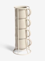 Set of 4 Natural Kya Stacking Espresso Mugs - Image 4 of 4
