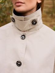 Stone Contrast Collar Cropped Trench Coat - Image 3 of 6