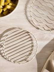 Set of 2 Natural Skandi Wire Trivets - Image 2 of 4