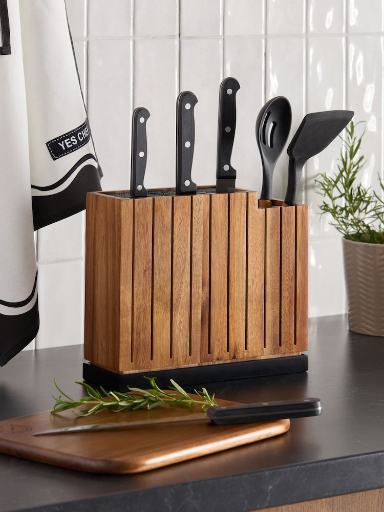 Natural Bronx Knife Block and Utensil Pot - Image 1 of 5