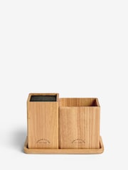 Wood Country Knife Block and Utensil Pot with Tray - Image 4 of 4