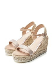 Moda in Pelle Raisa Chevron Jute Wedge Sandals - Image 2 of 4
