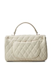 Moda in Pelle Sabrina Quilted East West White Bag With Chain Strap - Image 2 of 4