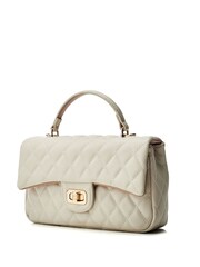 Moda in Pelle Sabrina Quilted East West White Bag With Chain Strap - Image 3 of 4