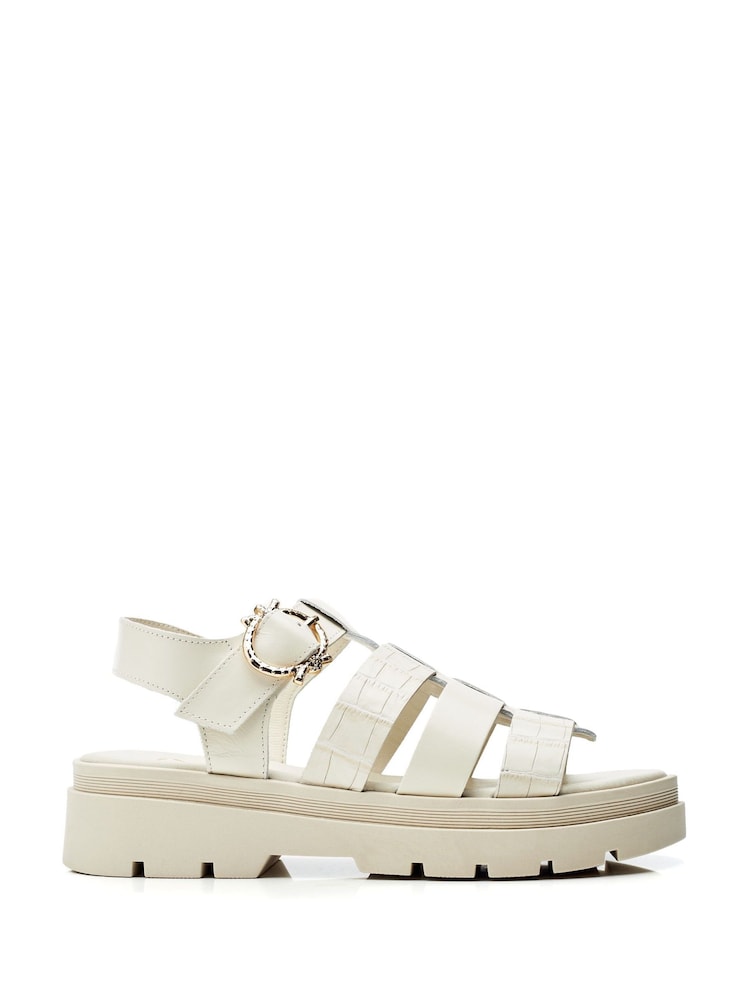Moda in Pelle Obsidian Chunky Fisherman White Sandals - Image 1 of 5